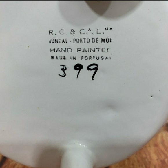 Vintage R.C. Cal Fruit Bowl Scalloped Hand Painted ceramic floral pottery - Picture 5 of 5